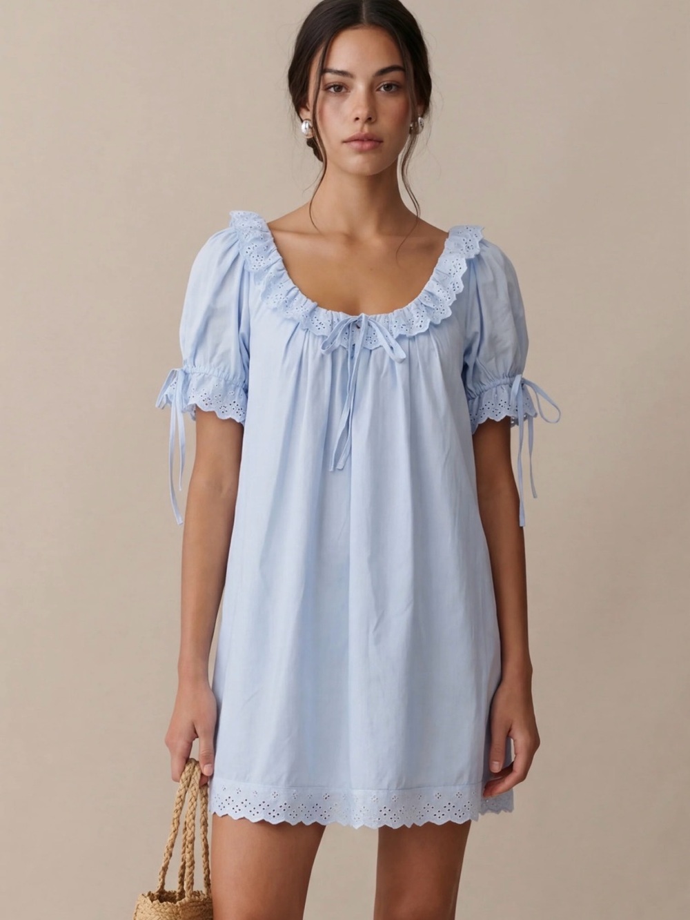 kourt Juliet Cotton Dress Light blue